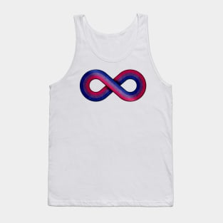Large Infinity Vector Symbol Striped with Bisexual Pride Flag Tank Top